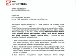 Hak Jawab Bank Sinarmas atas Pemberitaan di Media BARBARETO