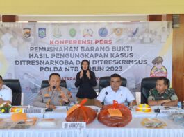 Polda NTB Musnahkan Barang Bukti Kasus Pakaian Impor Bekas dan Narkoba