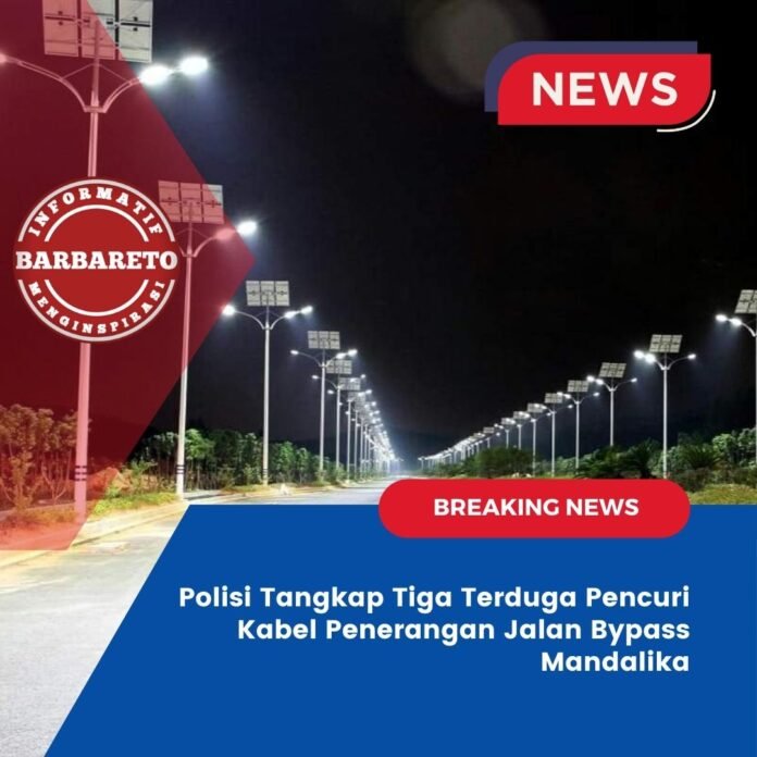 Polisi Tangkap Tiga Terduga Pencuri Kabel Penerangan Jalan Bypass Mandalika