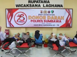 Polres Sumbawa Gelar Bakti Kesehatan Donor Darah Hari Bhayangkara