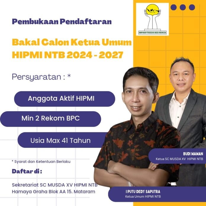 HIPMI NTB Buka Pendaftaran Calon Ketua Umum