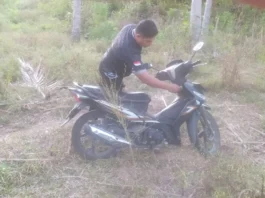 Sepeda Motor di Kebun