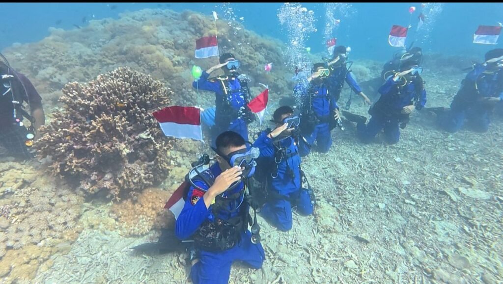 bendera merah putih berkibar