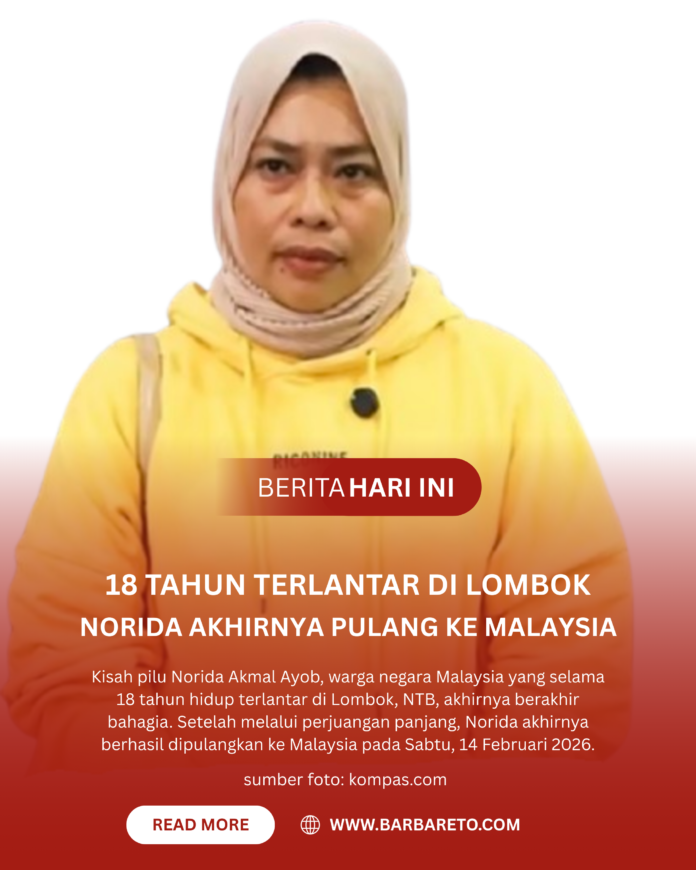 Hampir-2-Dekade-Terlantar-di-Lombok-Norida-Akhirnya-Pulang-ke-Malaysia norida lombok